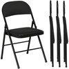 Image de HOMCOM Set de 4 Chaises Pliantes avec Assise Rembourrée en polyester et Structure en Acier, Noir