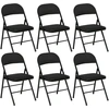 Image de HOMCOM Set de 6 Chaises Pliantes avec Assise Rembourrée en polyester et Structure en Acier, Noir