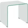 Image de HOMCOM Table Basse en Verre Trempé Moderne pour Salon avec Design Monobloc, 50x40x45 cm, Transparent