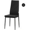 Image de HOMCOM Set de 6 Chaises de Salle à Manger Modernes avec Dossier Haut en Similicuir et Acier, 41x50x97 cm, Noir
