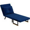 Image de HOMCOM Fauteuil-lit 3 en 1 avec Dossier Inclinable et Coussin, en Tissu Effet Velours, 63x73x81 cm, Bleu