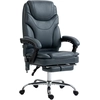 Image de Vinsetto Chaise de Bureau Massante et Chauffante avec Repose-Pieds, en PU et Acier, 67x67x113-121 cm, Gris