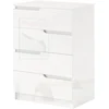 Image de HOMCOM Commode 4 Tiroirs Moderne et Minimaliste en Bois, 60x40x85 cm, Blanc Laqué