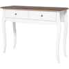 Image de HOMCOM Tavolo Consolle Moderne avec 2 Tiroirs en Bois, 100x35x76,5 cm, Blanc et Marron Foncé