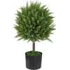 Image de HOMCOM Pianta Finta Albero Cedro avec Vaso Inclus pour Intérieur et Extérieur, Hauteur 55 cm, Vert