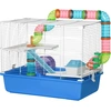Image de PawHut Cage pour Hamster à 3 Niveaux avec Tunnel, Maisonnette et Roue pour Hamsters, 59x36x47cm, Bleu et Blanc