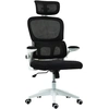 Image de HOMCOM Chaise de Bureau Pivotante avec Appuie-Tête et Hauteur Réglables, Accoudoirs Rabattables et Inclinaison, Noir
