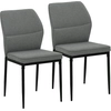 Image de HOMCOM Set 2 Chaises de Salle à Manger Rembourrées en Velours avec Dossier Ergonomique Sans Accoudoirs, Gris