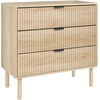 Image de HOMCOM Commode 3 Tiroirs en Bois pour Chambre et Entrée Style Nordique, 80x40x77.5 cm, Chêne