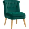 Image de HOMCOM Fauteuil pour Salon en Velours avec Siège Rembourré et Capitonné, 60x66x79 cm, Vert