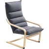 Image de Fauteuil à Bascule Moderne HOMCOM avec Accoudoirs en Bois et Coussins Épais en Velours, 67x83x105 cm, Gris