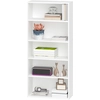 Image de HOMCOM Étagère mobile à 5 étagères avec 3 étagères ajustables, en bois, 60x24x133,5 cm, blanc