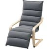 Image de HOMCOM Fauteuil Relax en Bois avec Revêtement en Velours et Repose-Pieds Réglable, Gris Foncé