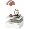 Image de HOMCOM Table de Chevet Suspendue pour Chambre à Coucher avec Tiroir et Étagère Ouverte en Bois, 35x32x22.5 cm, Blanc