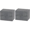 Image de HOMCOM Set de 2 Tables de Chevet Suspendues avec 2 Tiroirs Modernes et Gain de Place, 40x29x30 cm, Gris Ciment