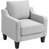 Image de HOMCOM Fauteuil Moderne en Tissu avec Rembourrage Épais et Ressorts Ensachés, 77x77x86 cm, Gris