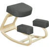 Image de Vinsetto Tabouret Ergonomique avec Inclinable en Bois de Bouleau et Coussin, 51x69x58 cm, Gris