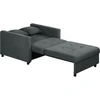 Image de HOMCOM Fauteuil-Lit en Tissu Effet Velours Gris avec 2 Coussins et Espace de Rangement, 100x98x88 cm