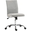 Image de HOMCOM Chaise Bureau Sans Accoudoirs avec Hauteur Réglable et Siège Pivotant, Revêtement en Tissu, Gris