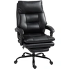 Image de HOMCOM Chaise de Bureau en Cuir PU Noir, Réglable en Hauteur et Inclinable jusqu'à 135°, 65x76x113-121 cm