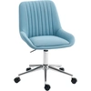 Image de HOMCOM Chaise de Bureau à Hauteur Réglable avec 5 Roulettes, en Silicone PU, Mousse et Acier, 52x58x80-90 cm, Bleu