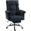 Image de HOMCOM Chaise de Bureau Inclinable avec Repose-Pieds, Dossier Haut, Hauteur Réglable et Roulettes, Noir