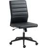 Image de HOMCOM Chaise de Bureau Ergonomique et Réglable avec Dossier Incurvé, en Cuir PU et Acier, 58x53x97-107 cm, Noir