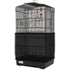 Image de PawHut Cage pour oiseaux avec poignée, plateau extractible, perchoirs en bois, balançoire et gamelles, 46.5x35.5x92cm, Noir