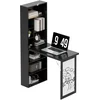 Image de HOMCOM Bureau Moderne Pliable avec Bibliothèque et Tableau, en Bois et Métal, 98x51x153 cm, Noir