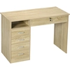 Image de HOMCOM Bureau pour chambre ou bureau en bois avec 2 tiroirs et 2 clés, 110x50x76cm, Blanc