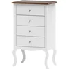 Image de HOMCOM Commode de Chambre avec 4 Tiroirs Design Anti-basculement Coiffeuse pour Salon Couloir 60x40x98,5 cm Blanc et Chêne