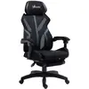 Image de Vinsetto Chaise de jeu pivotante avec repose-pieds rétractable 65x65x119-129 cm Noir