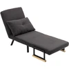 Image de HOMCOM Canapé-Lit Individuel Pliable Fauteuil Lit Convertible 4 en 1 Dossier Réglable sur 5 Niveaux et Coussin 63x73x81 cm Gris