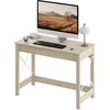 Image de HOMCOM Bureau Moderne Bureau d'Ordinateur Facile à Monter pour Bureau Étude 105x50x76 cm Naturel