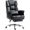 Image de HOMCOM Fauteuil de Bureau avec 6 Points de Massage Repose-pieds Rétractile Hauteur Réglable Télécommande et Support Lombaire Noir