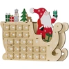 Image de HOMCOM Calendrier de l'Avent en bois à 24 tiroirs Calendrier de Noël réutilisable à remplir 22,5x8x36 cm Naturel
