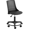 Image de HOMCOM Chaise de bureau sans accoudoirs Chaise de bureau pivotante avec dossier ajouré Hauteur réglable Noir