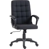 Image de Vinsetto Chaise de Bureau Pivotante Revêtue en Lin Synthétique Hauteur Réglable Basculante Dossier Moyen Accoudoirs Noir