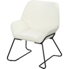 Image de HOMCOM Fauteuil de Salon avec Siège Large et Rembourré Revêtement en Velours Pieds en Métal Fauteuil pour Salon Crème