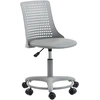 Image de HOMCOM Chaise de bureau sans accoudoirs Chaise de bureau pivotante avec dossier ajouré Hauteur réglable Gris
