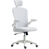 Image de Vinsetto Chaise de Bureau en Maille avec Dossier Haut Appuie-tête Réglable Soutien Lombaire 4D 62x64x120 cm Blanc