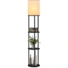 Image de HOMCOM Lampadaire avec Étagères avec 3 Températures de Couleur Télécommande pour Salon Chambre Bureau Noir