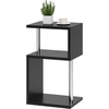 Image de HOMCOM Table d'Appoint avec Lumière LED de 3 Niveaux avec Étagères et Structure en Aluminium pour Salon Chambre à Coucher 44x38x75 cm Noir