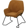 Image de HOMCOM Fauteuil de Salon avec Siège Large et Rembourré Revêtement en Velours Pieds en Métal Fauteuil pour Salon Marron
