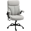 Image de HOMCOM Chaise de Bureau avec Massage Hauteur Réglable et Accoudoirs Abattables Revêtement Respirant 66x67x113-121 cm Gris