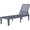 Image de Outsunny Transat inclinable de jardin extérieur avec dossier réglable en 4 positions et structure en PP 191x55x35,5 cm Gris foncé
