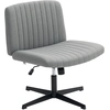 Image de HOMCOM Chaise de Bureau sans Accoudoirs Chaise de Bureau à Bascule avec Jambes Croisées Siège Large et Hauteur Réglable Gris