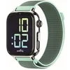 Image de enfant SaveWatch Plus 2 GPS 49 mm Boitier argent avec bracelet tissu vert océan