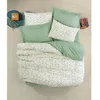 Image de Parure de lit - 1 housse de couette 220 x 240 cm + 2 taies d'oreiller 60 x 60 cm - 100% coton renforcé - Vert