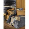 Image de Parure de lit - 1 housse de couette 220 x 240 cm + 2 taies d'oreiller 60 x 60 cm - Satiné 100% coton - Anthracite